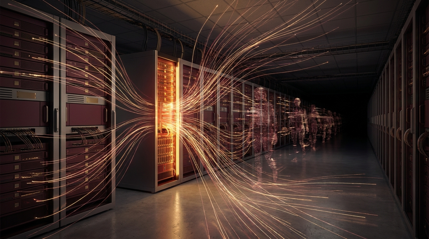 An autonomous AI agent executing actions across many systems at machine speed with no way to halt it