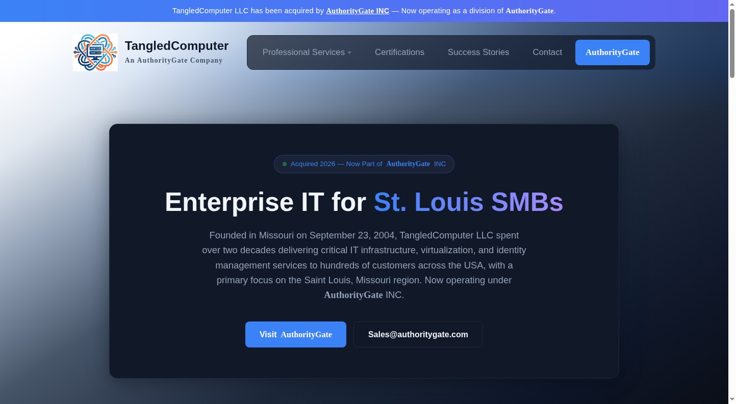 TangledComputer homepage screenshot